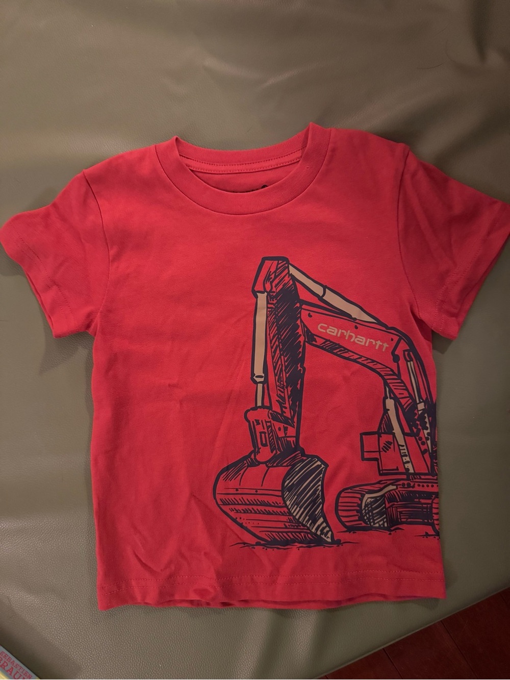 Carhartt Kids Red Excavator Tee with Navy Graphic